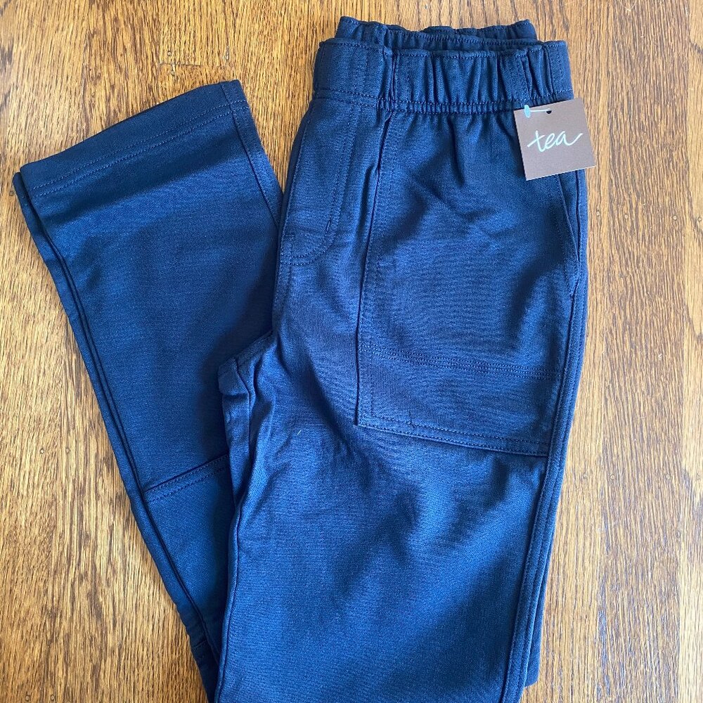 Tea Collection French Terry Playwear Pants, New w/ Tags, Heritage Blue, Size 12